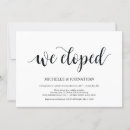 Search for we eloped wedding reception invitations Post elopement party