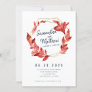 Search for navy and coral wedding invitations Flower