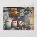 Search for snowman painting postcards Xmas