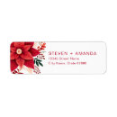 Search for poinsettia return address labels Red