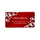 Search for red cherry blossom return address labels Sakura