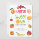 Search for fruit 1st birthday invitations Modern