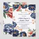 Search for navy blue and burnt orange wedding invitations Watercolor floral