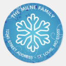 Search for snowflakes return address stickers Blue