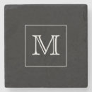 Search for black and white monogram coasters Simple