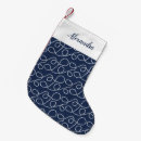 Search for navy blue and white christmas stockings Nautical