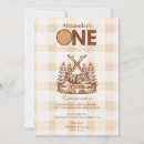 Search for one happy camper 1st birthday invitations Rustic