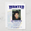 Search for wanted poster birthday invitations Funny
