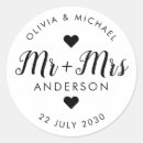 Search for last name stickers Mr and mrs