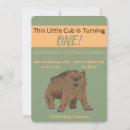 Search for brown bear birthday invitations Green