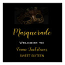 Search for masquerade party posters Black and gold