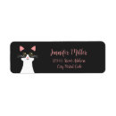 Search for black cat return address labels Paw