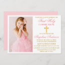 Search for pink first communion invitations Elegant