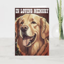 Search for dog memorial cards Golden retriever