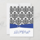Search for royal blue and black wedding invitations White