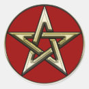 Search for golden pentagram stickers Wiccan