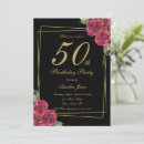 Search for red and black 50th birthday invitations Floral