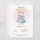 Search for pink booties baby shower invitations For her