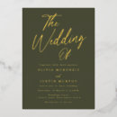 Search for olive green gold wedding invitations Script