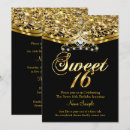 Search for gold glitter sweet 16 invitations Tiara