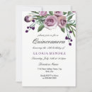 Search for plum purple quinceanera invitations Floral