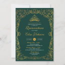 Search for emerald green quince invitations Green and gold