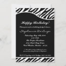 Search for zebra print birthday invitations White