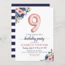 Search for 9th birthday invitations Floral