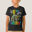Search for 6th birthday kids tshirts Dinosaur