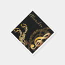 Search for musical notes napkins Gold