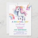 Search for unicorn rainbow colours invitations Girl