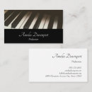 Search for piano business cards Black and white
