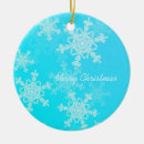 Search for blue and white christmas tree decorations Snow