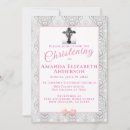 Search for lace christening invitations Pink