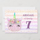 Search for unicorn 7th birthday invitations Girls