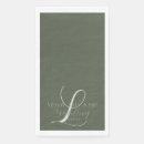 Search for sage green wedding napkins Initials