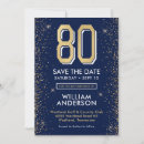 Search for 80th birthday save the dates Navy blue