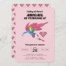 Search for supergirl birthday invitations Girls super hero