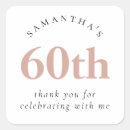 Search for 60th birthday thank you stickers Blush pink