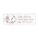 Search for monogram wreath return address labels Red