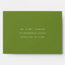 Search for olive green wedding envelopes Return address