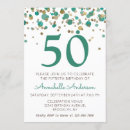 Search for teal gold 50th birthday invitations Modern