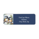 Search for chickadee bird return address labels Watercolor