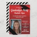 Search for red black white graduation invitations Stripes