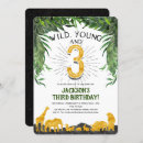 Search for young wild and three birthday invitations Boy