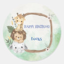 Search for wild one birthday stickers Zoo
