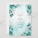 Search for teal and silver wedding invitations Floral