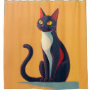 Search for black cat shower curtains 1950s