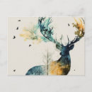 Search for watercolor forest postcards Deer