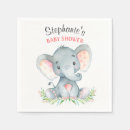 Search for girl elephant baby shower napkins Animal